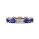 1 - Madison 6x4 mm Oval Diamond and Iolite Eternity Band 