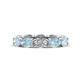 1 - Madison 6x4 mm Oval Lab Grown Diamond and Aquamarine Eternity Band 