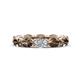 1 - Madison 6x4 mm Oval Lab Grown Diamond and Smoky Quartz Eternity Band 