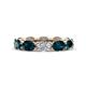 1 - Madison 6x4 mm Oval Lab Grown Diamond and London Blue Topaz Eternity Band 