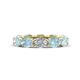 1 - Madison 6x4 mm Oval Lab Grown Diamond and Aquamarine Eternity Band 