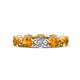 1 - Madison 6x4 mm Oval Lab Grown Diamond and Citrine Eternity Band 