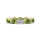 1 - Madison 6x4 mm Oval Lab Grown Diamond and Peridot Eternity Band 