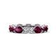 1 - Madison 6x4 mm Oval Lab Grown Diamond and Rhodolite Garnet Eternity Band 