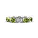 1 - Madison 6x4 mm Oval Lab Grown Diamond and Peridot Eternity Band 