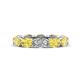 1 - Madison 6x4 mm Oval Lab Grown Diamond and Yellow Sapphire Eternity Band 