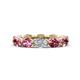 1 - Madison 6x4 mm Oval Lab Grown Diamond and Pink Tourmaline Eternity Band 