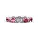 1 - Madison 6x4 mm Oval Lab Grown Diamond and Pink Tourmaline Eternity Band 
