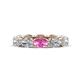 1 - Madison 6x4 mm Oval Diamond and Pink Sapphire Eternity Band 