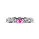 1 - Madison 6x4 mm Oval Diamond and Pink Sapphire Eternity Band 