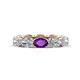 1 - Madison 6x4 mm Oval Lab Grown Diamond and Amethyst Eternity Band 