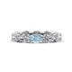 1 - Madison 6x4 mm Oval Lab Grown Diamond and Aquamarine Eternity Band 