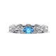 1 - Madison 6x4 mm Oval Lab Grown Diamond and Blue Topaz Eternity Band 