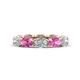 1 - Madison 6x4 mm Oval Diamond and Pink Sapphire Eternity Band 