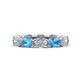 1 - Madison 6x4 mm Oval Diamond and Blue Topaz Eternity Band 