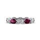 1 - Madison 6x4 mm Oval Diamond and Rhodolite Garnet Eternity Band 