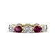 1 - Madison 6x4 mm Oval Diamond and Rhodolite Garnet Eternity Band 
