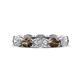 1 - Madison 6x4 mm Oval Diamond and Smoky Quartz Eternity Band 