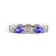 1 - Madison 6x4 mm Oval Diamond and Tanzanite Eternity Band 