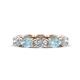 1 - Madison 6x4 mm Oval Diamond and Aquamarine Eternity Band 