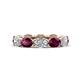1 - Madison 6x4 mm Oval Diamond and Rhodolite Garnet Eternity Band 