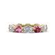 1 - Madison 6x4 mm Oval Diamond and Pink Tourmaline Eternity Band 