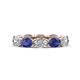 1 - Madison 6x4 mm Oval Diamond and Iolite Eternity Band 