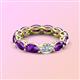 3 - Madison 6x4 mm Oval Diamond and Amethyst Eternity Band 