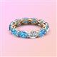3 - Madison 6x4 mm Oval Diamond and Blue Topaz Eternity Band 