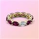 3 - Madison 6x4 mm Oval Diamond and Rhodolite Garnet Eternity Band 