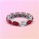 3 - Madison 6x4 mm Oval Diamond and Ruby Eternity Band 