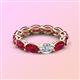 3 - Madison 6x4 mm Oval Diamond and Ruby Eternity Band 