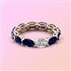 3 - Madison 6x4 mm Oval Lab Grown Diamond and Blue Sapphire Eternity Band 