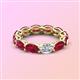 3 - Madison 6x4 mm Oval Lab Grown Diamond and Ruby Eternity Band 