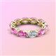 3 - Madison 6x4 mm Oval Lab Grown Diamond and Pink Sapphire Eternity Band 