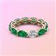 3 - Madison 6x4 mm Oval Lab Grown Diamond and Emerald Eternity Band 