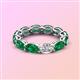3 - Madison 6x4 mm Oval Lab Grown Diamond and Emerald Eternity Band 