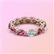 3 - Madison 6x4 mm Oval Lab Grown Diamond and Pink Tourmaline Eternity Band 