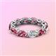 3 - Madison 6x4 mm Oval Lab Grown Diamond and Pink Tourmaline Eternity Band 