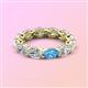 3 - Madison 6x4 mm Oval Lab Grown Diamond and Blue Topaz Eternity Band 