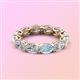 3 - Madison 6x4 mm Oval Lab Grown Diamond and Aquamarine Eternity Band 