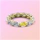 3 - Madison 6x4 mm Oval Lab Grown Diamond and Yellow Sapphire Eternity Band 