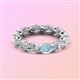 3 - Madison 6x4 mm Oval Lab Grown Diamond and Aquamarine Eternity Band 