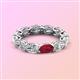 3 - Madison 6x4 mm Oval Lab Grown Diamond and Ruby Eternity Band 