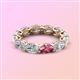 3 - Madison 6x4 mm Oval Lab Grown Diamond and Pink Tourmaline Eternity Band 