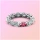 3 - Madison 6x4 mm Oval Lab Grown Diamond and Pink Tourmaline Eternity Band 