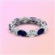 3 - Madison 6x4 mm Oval Diamond and Blue Sapphire Eternity Band 