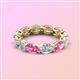3 - Madison 6x4 mm Oval Diamond and Pink Sapphire Eternity Band 