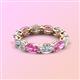3 - Madison 6x4 mm Oval Diamond and Pink Sapphire Eternity Band 