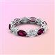 3 - Madison 6x4 mm Oval Diamond and Rhodolite Garnet Eternity Band 